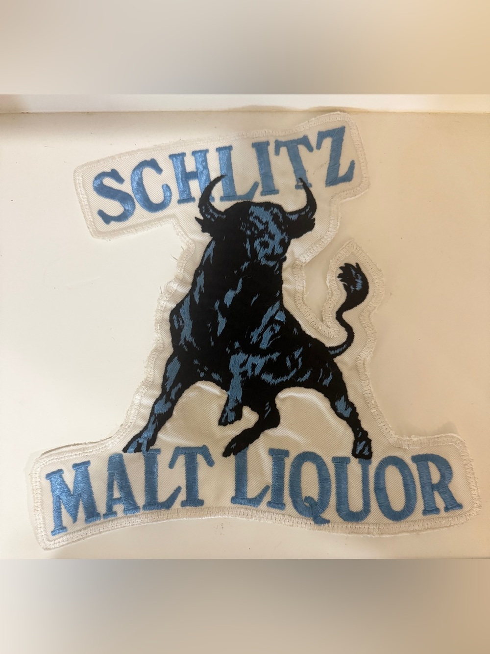 Schlitz Malt Liquor Bull Patch - Blue & Black